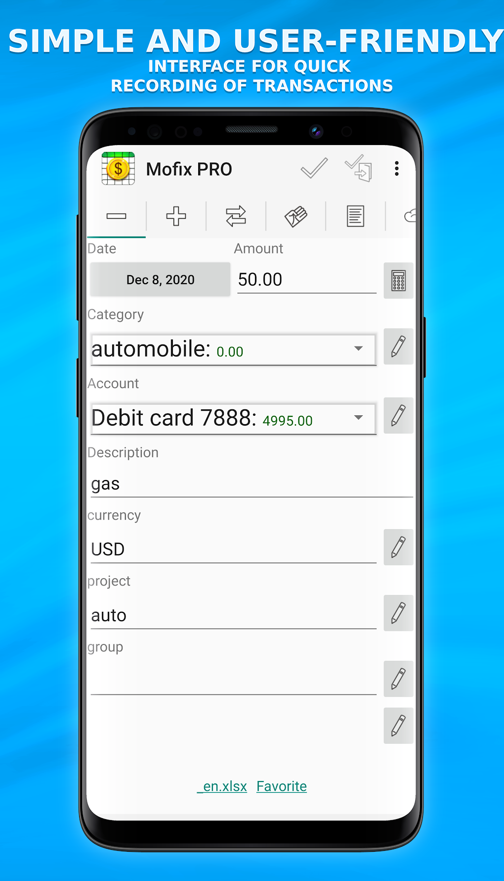 Money Manager in Excel для Android — Скачать