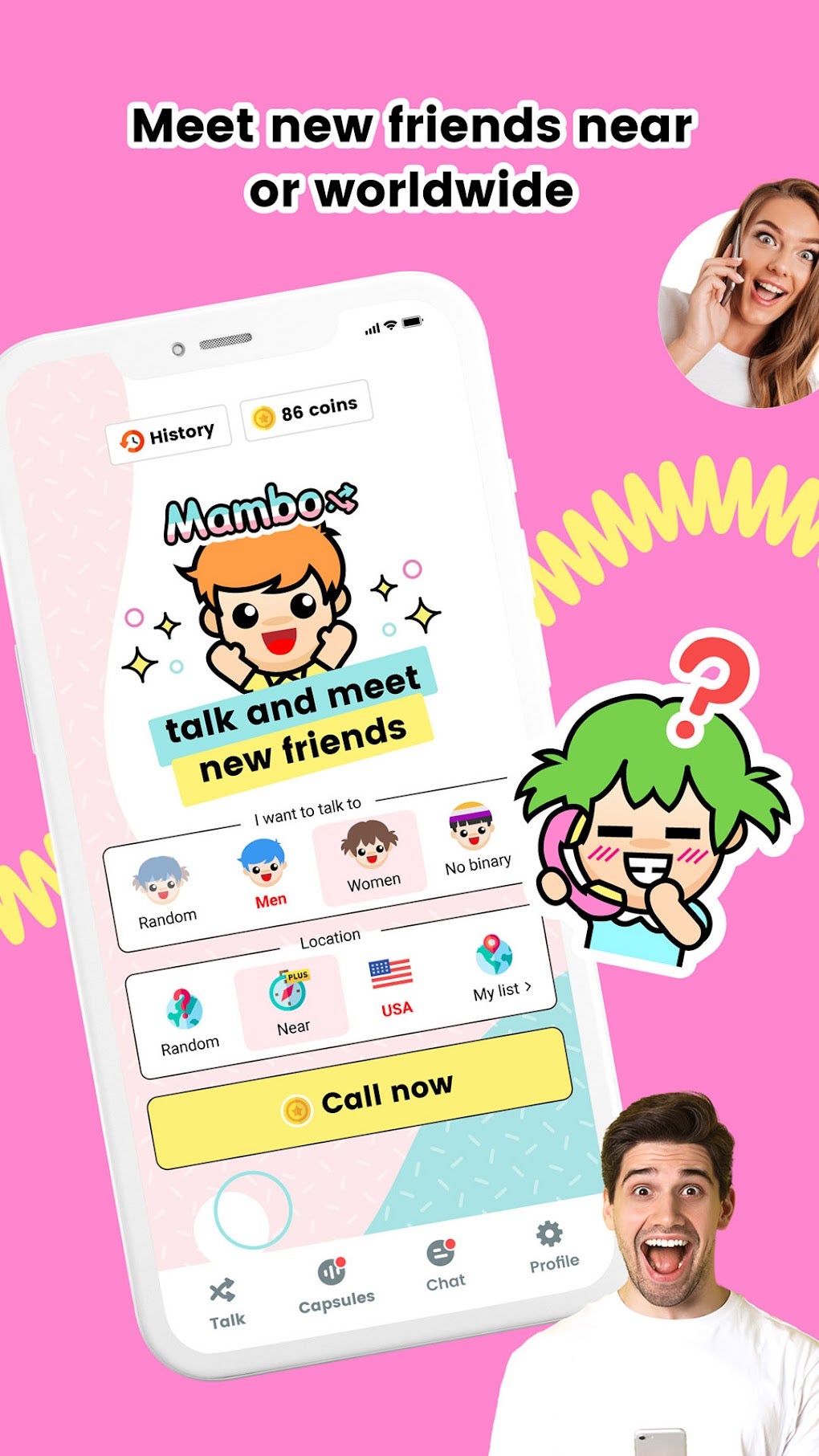 Mambo - Random calls chat для Android — Скачать