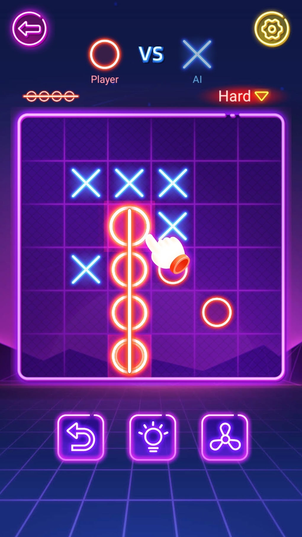 Tic Tac Toe Free Glow - 2 player online multiplayer board game with