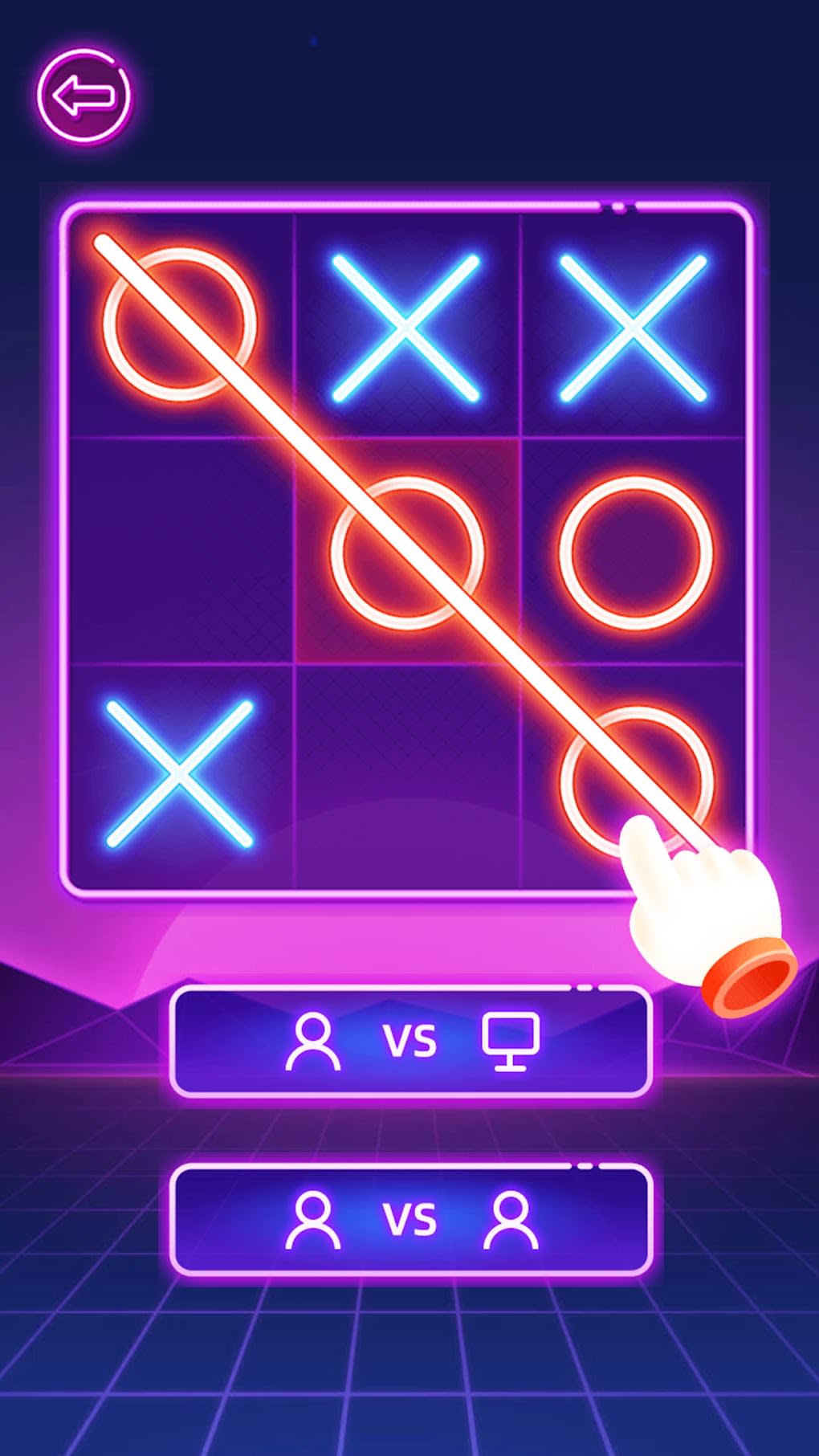Tic Tac Toe Free Glow - 2 player online multiplayer board game with