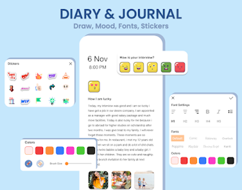 Daily diary journal with lock pour android t l charger