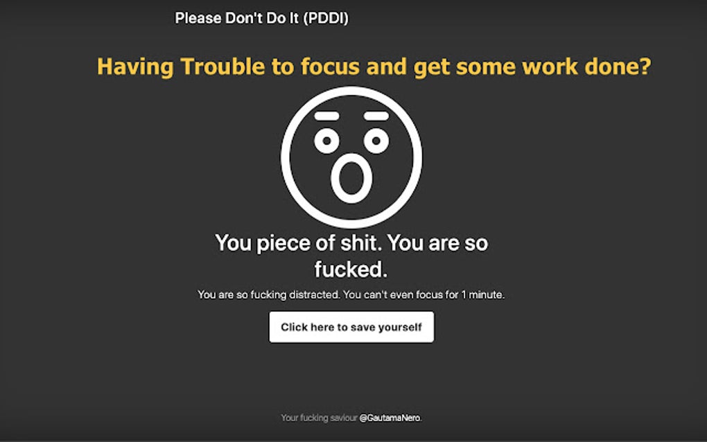 Please Don't Do It (PDDI) for Google Chrome - Extension Download