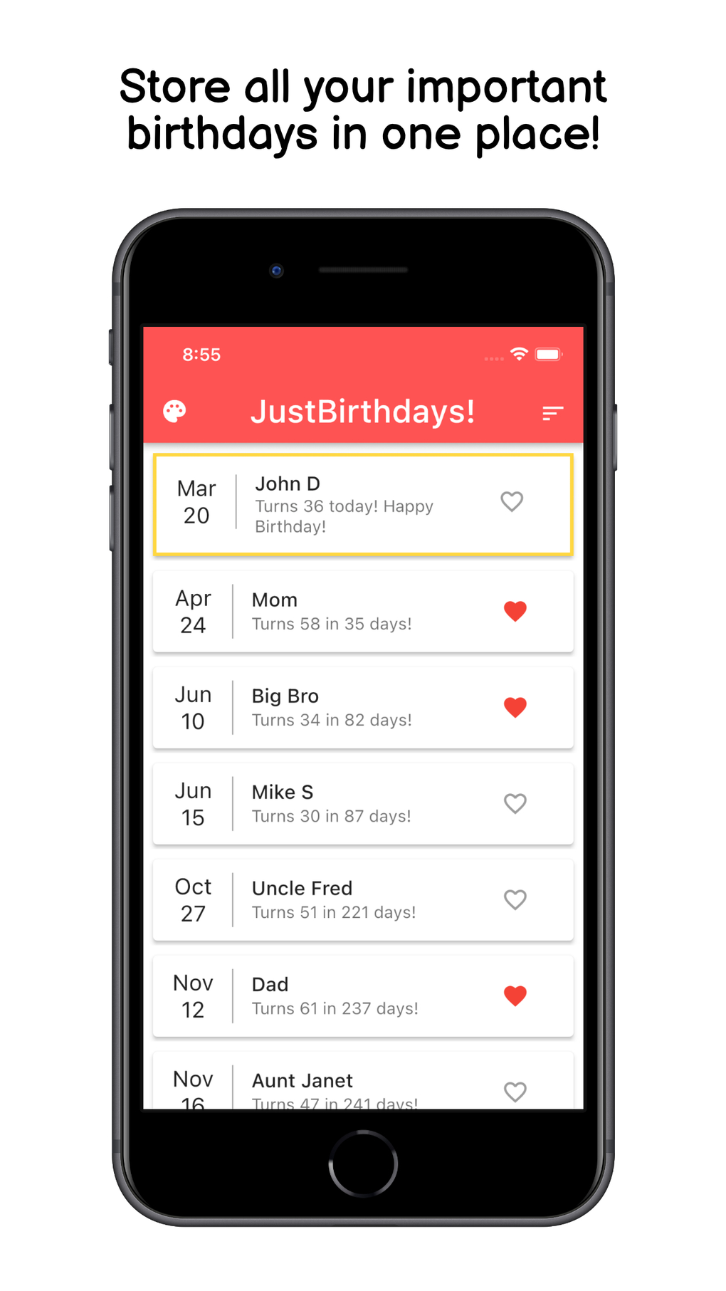 JustBirthdays для iPhone — Скачать