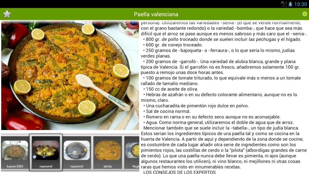 Recetario, recetas de cocina para Android - Descargar