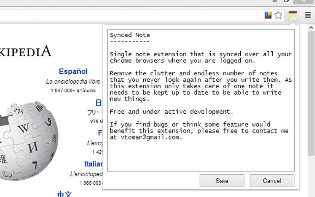 Synced Note Para Google Chrome - Extensión Descargar