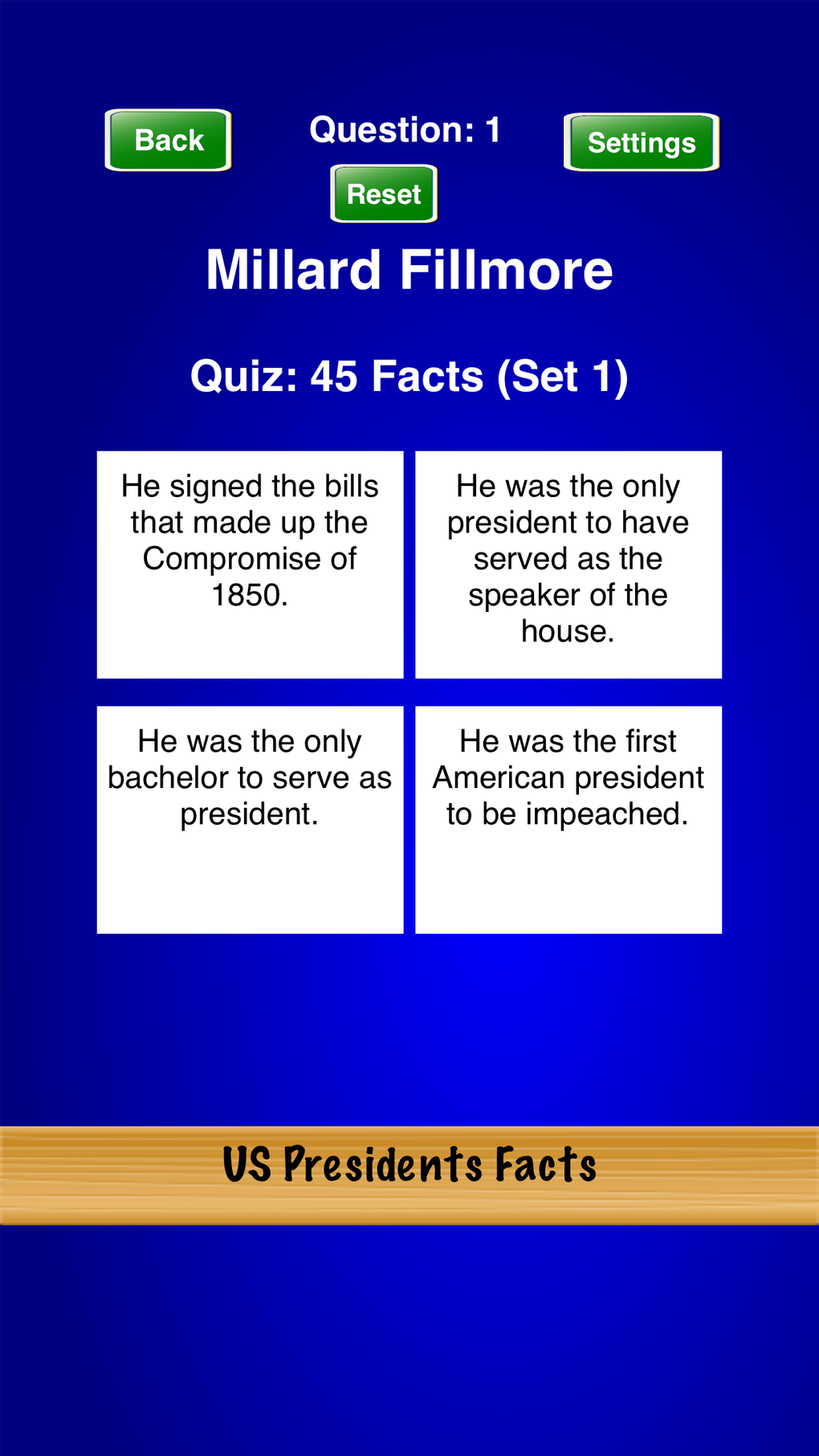 IPhone I in US Presidents Facts ndir