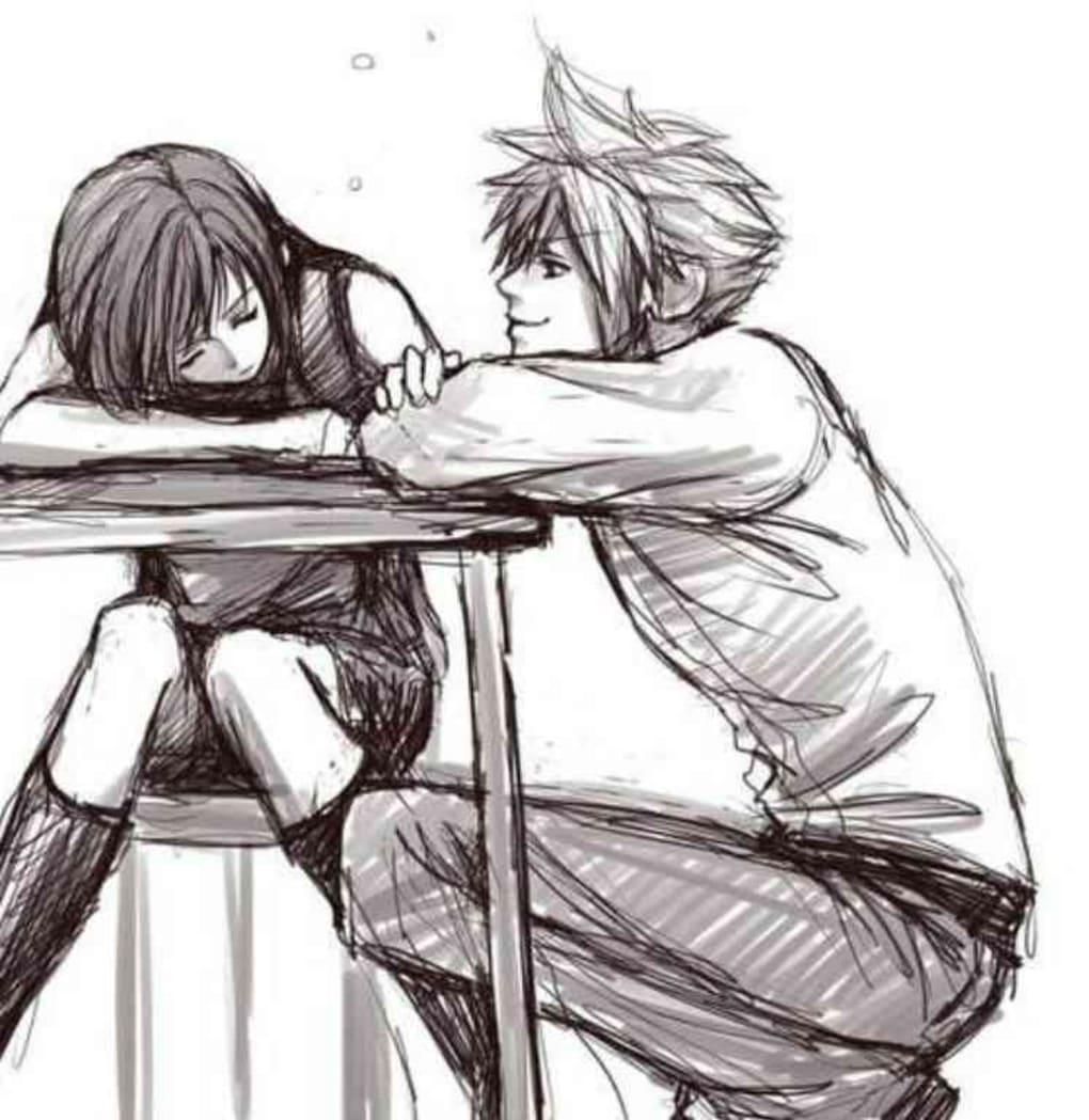 anime couple drawing with you love - image #2704593 on Favim.com