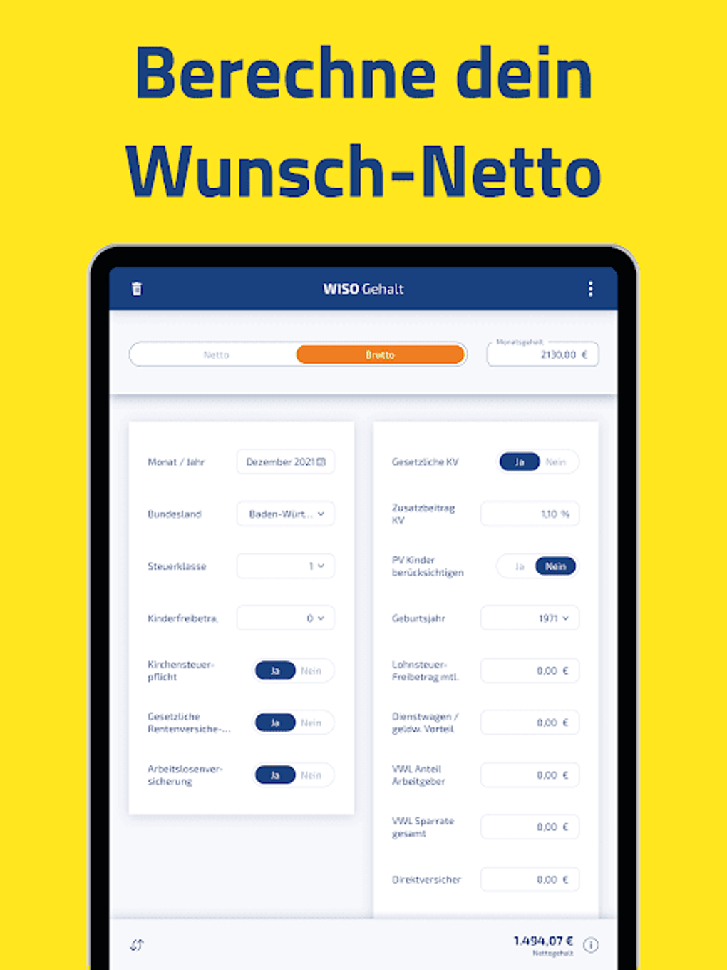 WISO Gehalt – Brutto Netto APK Für Android - Download