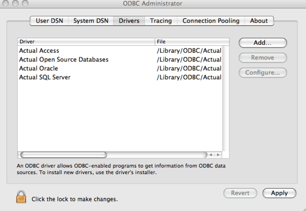 odbc manager mac instructions
