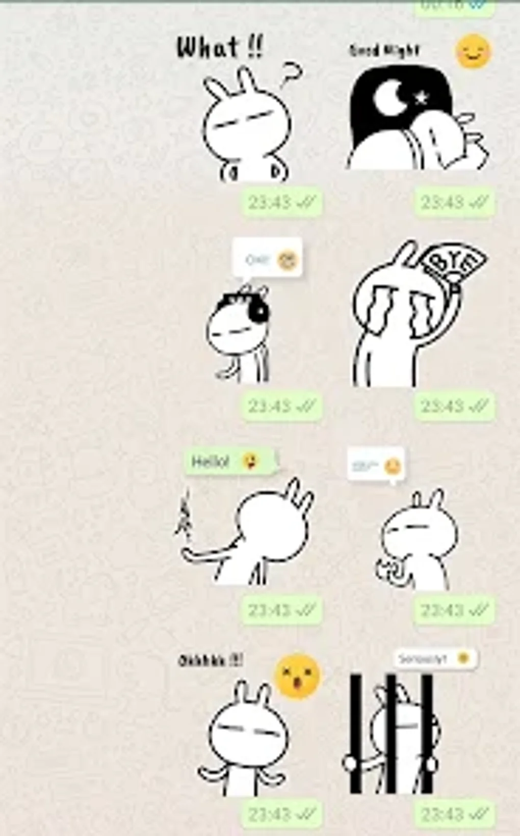 Tuzki Bunny Emoticons (by Momo Wang) - Download for free or copy and paste  to your message