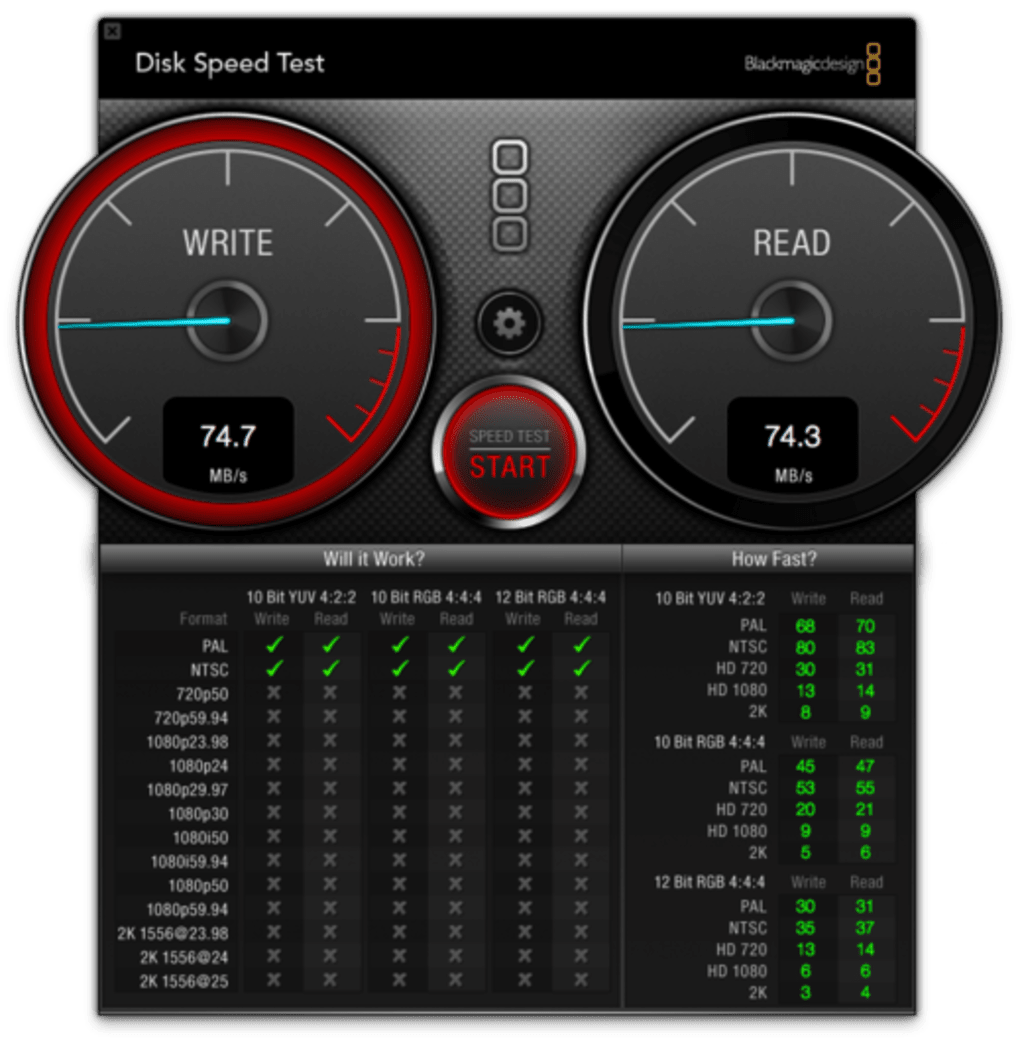 blackmagic disk speed test 2.2.2