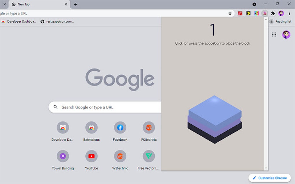 Tiktok Stacking Blocks Challenge Game for Google Chrome Extension