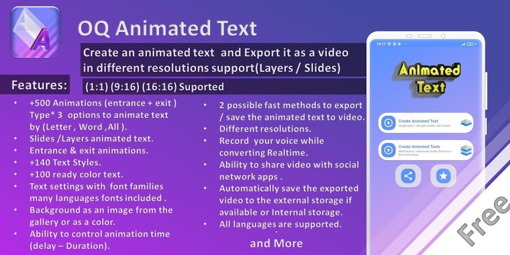 Animated Text Creator - Text Animation video maker для Android — Скачать