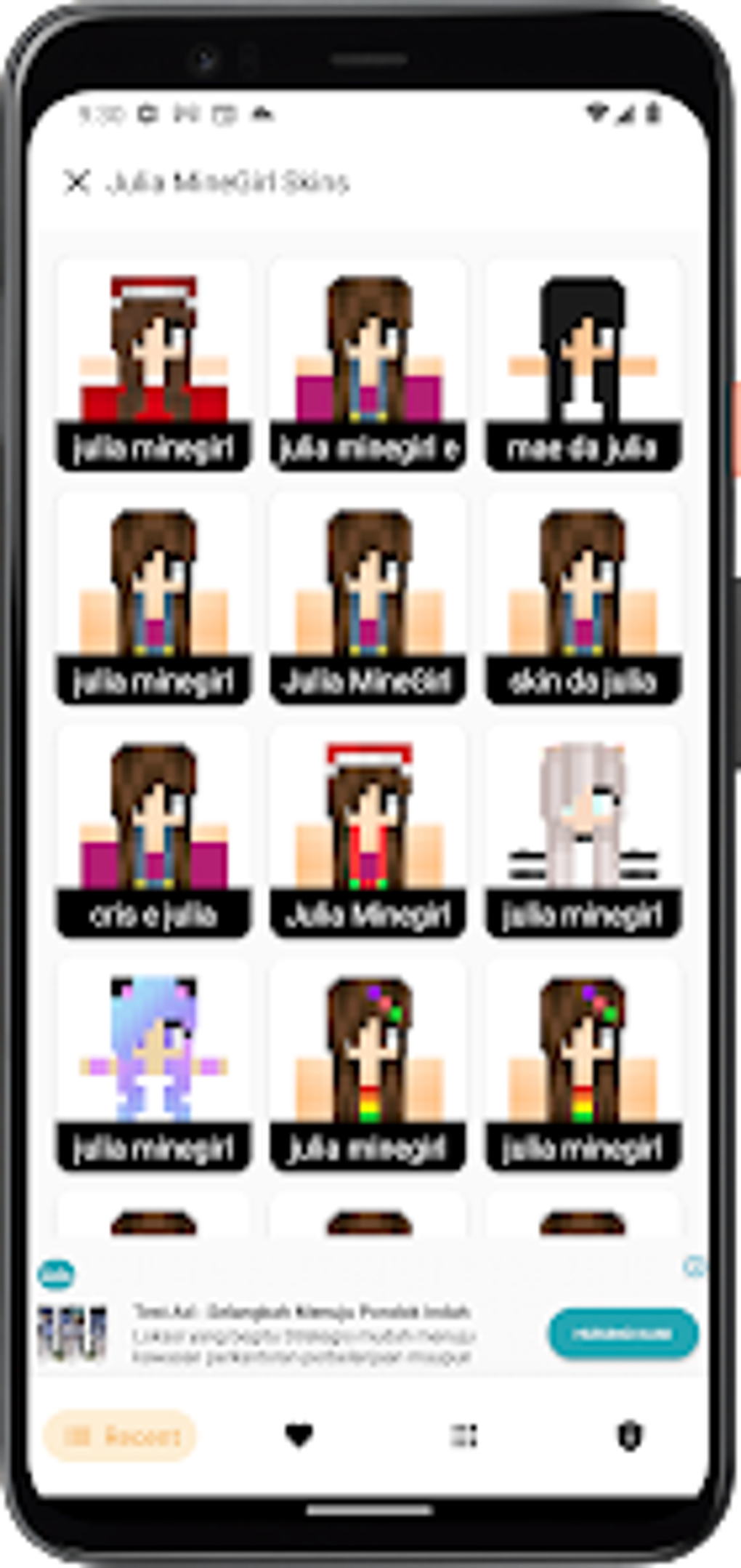 Julia MineGirl Skin for MCPE for Android - Free App Download