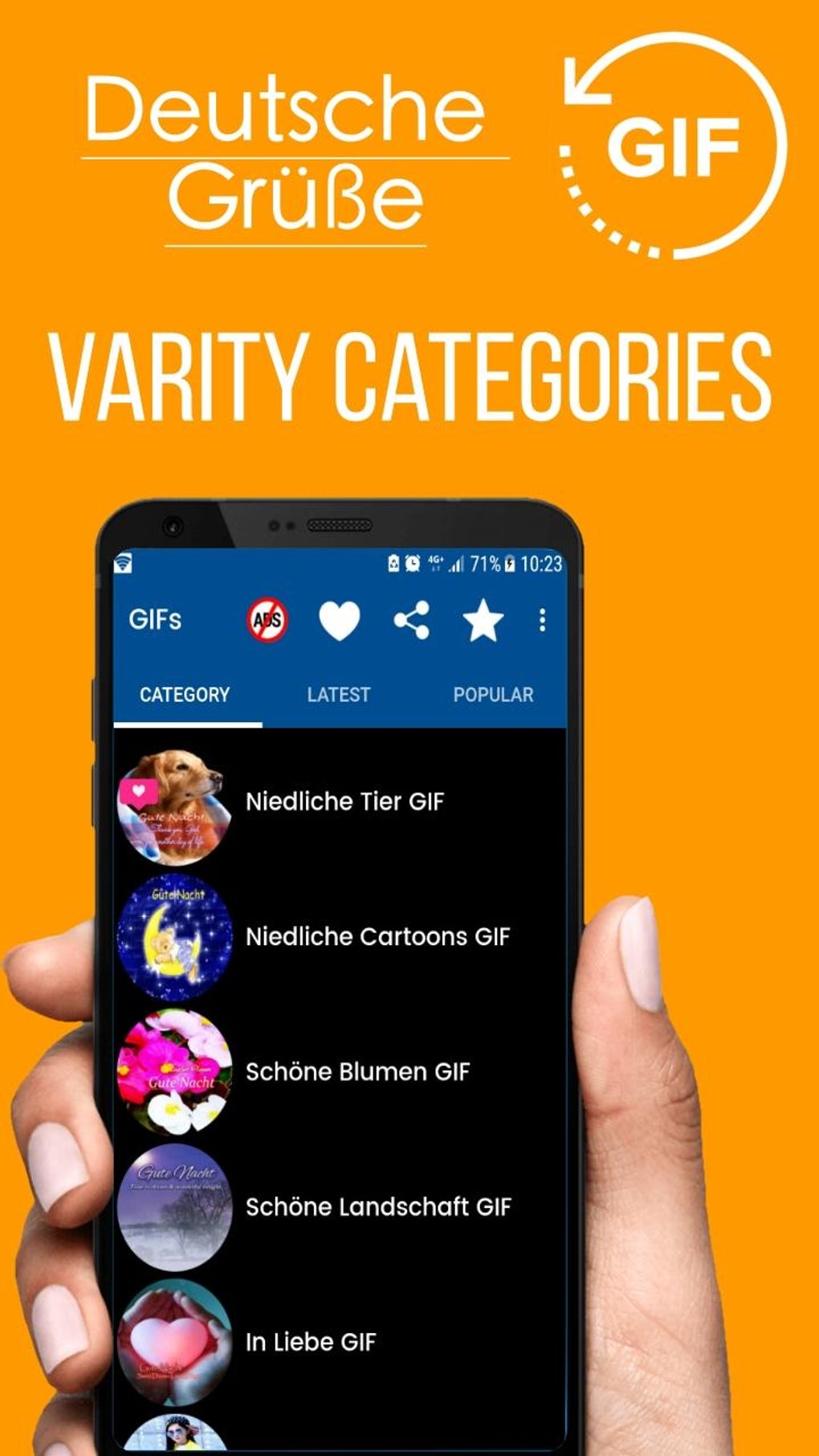 Android german good night gif images 