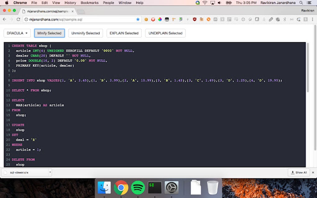 SQL Viewer for Google Chrome - Extension Download