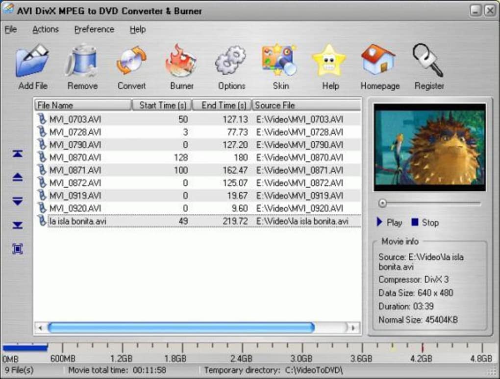 tiburón Geometría extraño AVI DivX MPEG to DVD Converter & Burner - Descargar