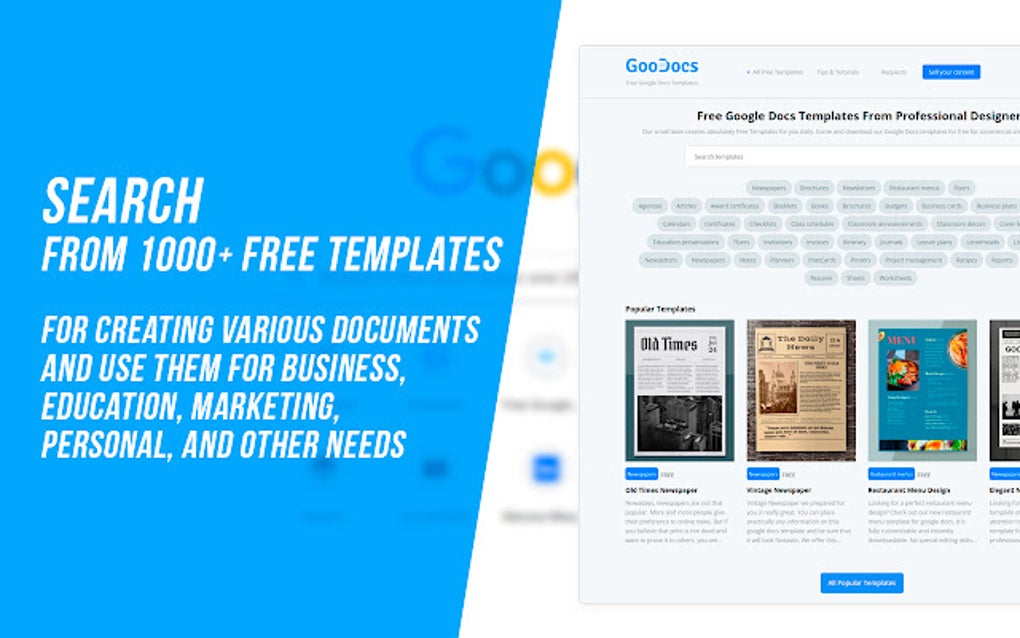 TheGoodocs - Free Google Doc Templates For Google Chrome - Extension ...