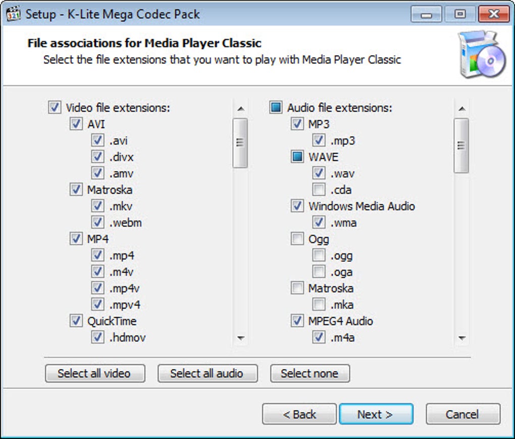 avi windows media player codec download