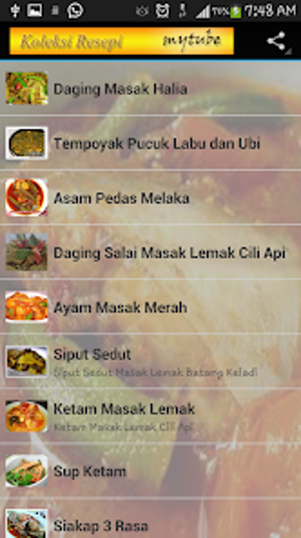 Koleksi Resepi Masakan Melayu Para Android - Download