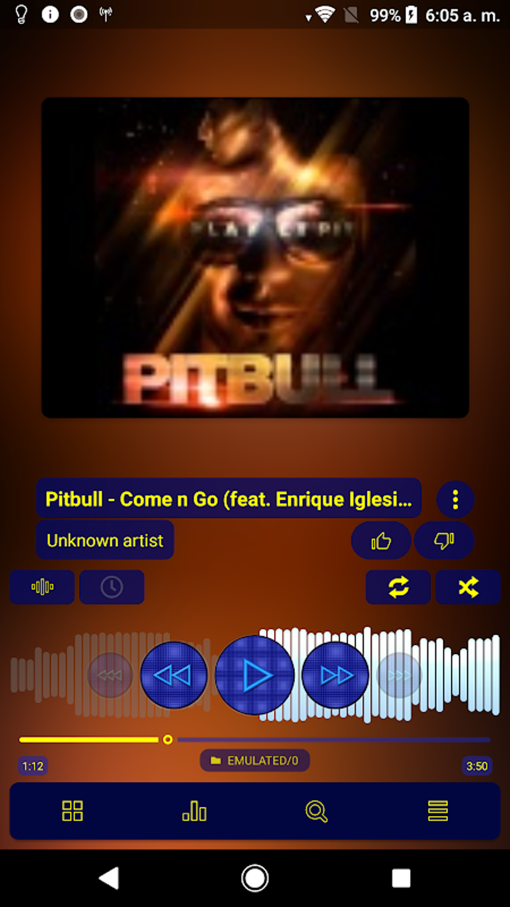 Poweramp v3 skin blue carbon APK для Android — Скачать