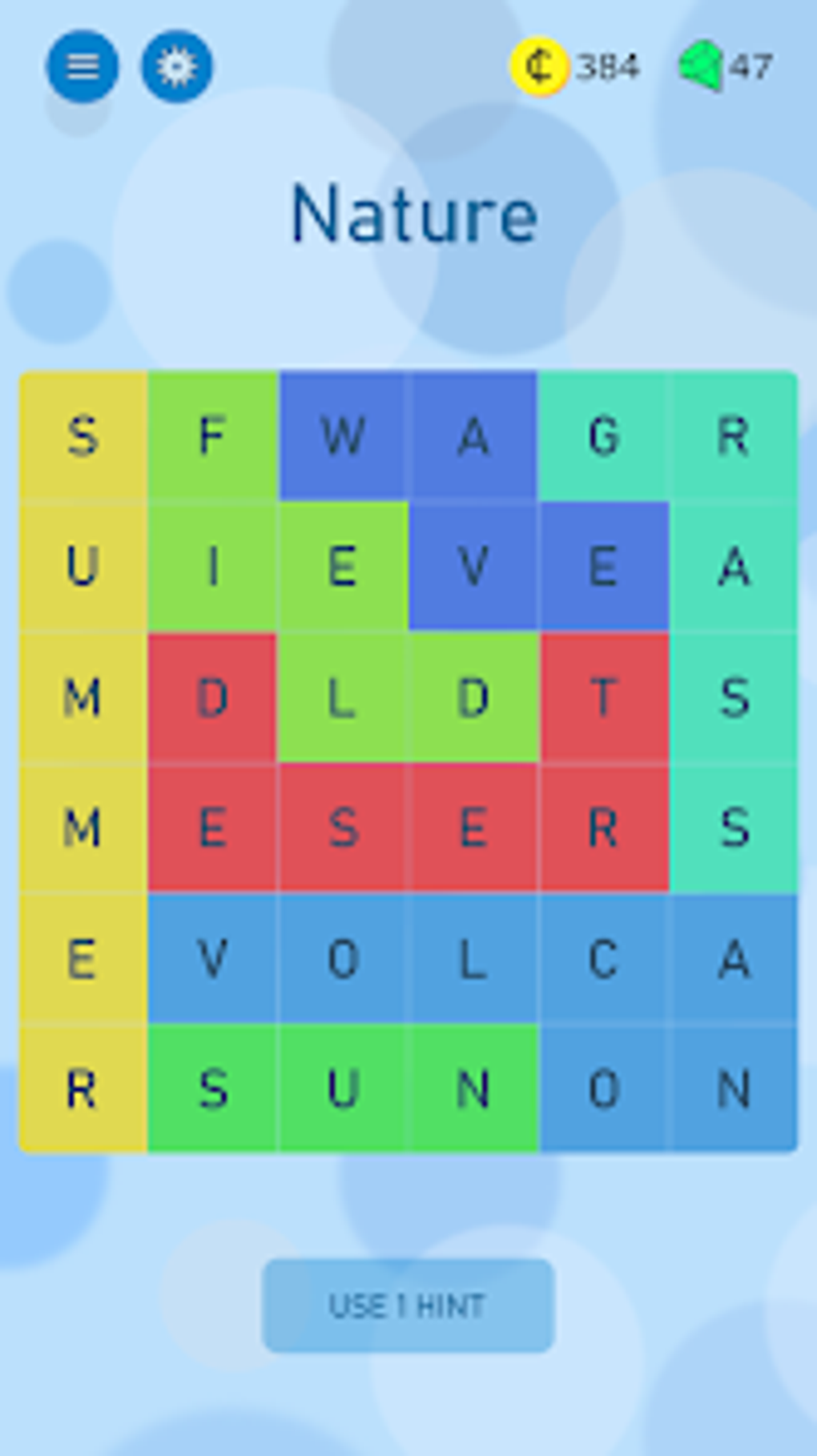 Android I in Word Search Game In English ndir