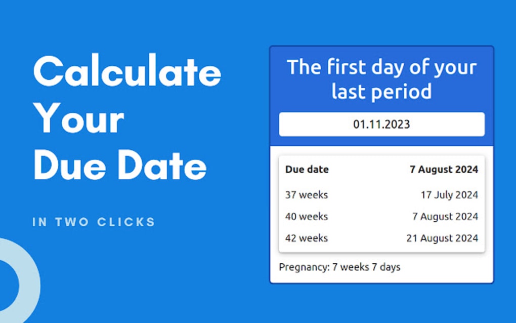 Due date calculator for Google Chrome Extension Download