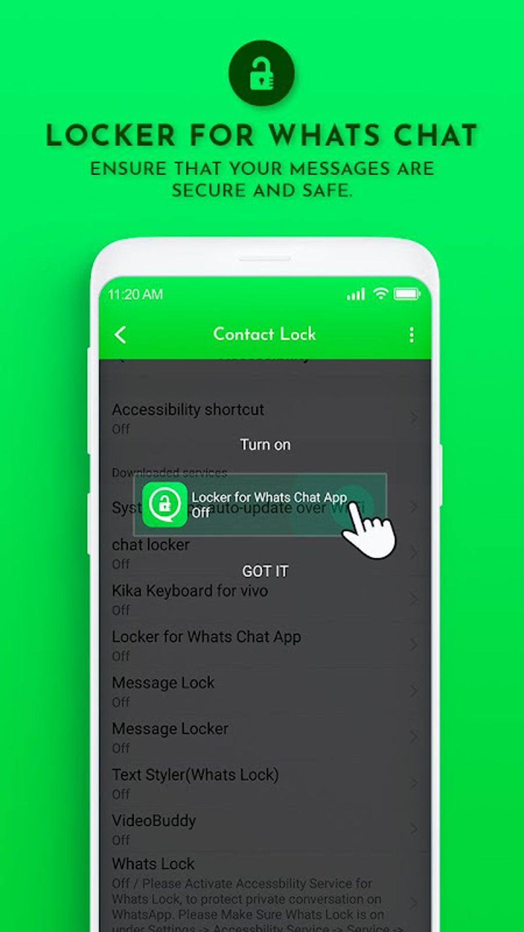 Android I in Chat Locker For Whats Chat P APK ndir