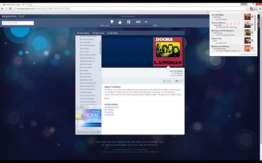 Pandora History Saver for Google Chrome Extension Download