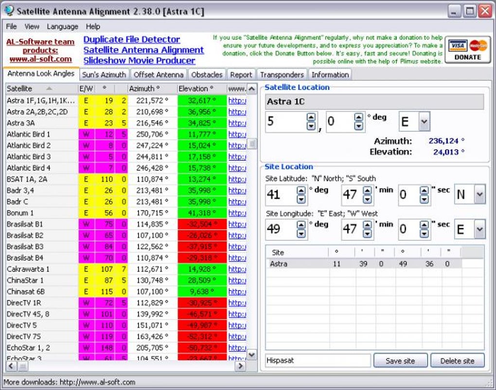 Satellite antenna alignment