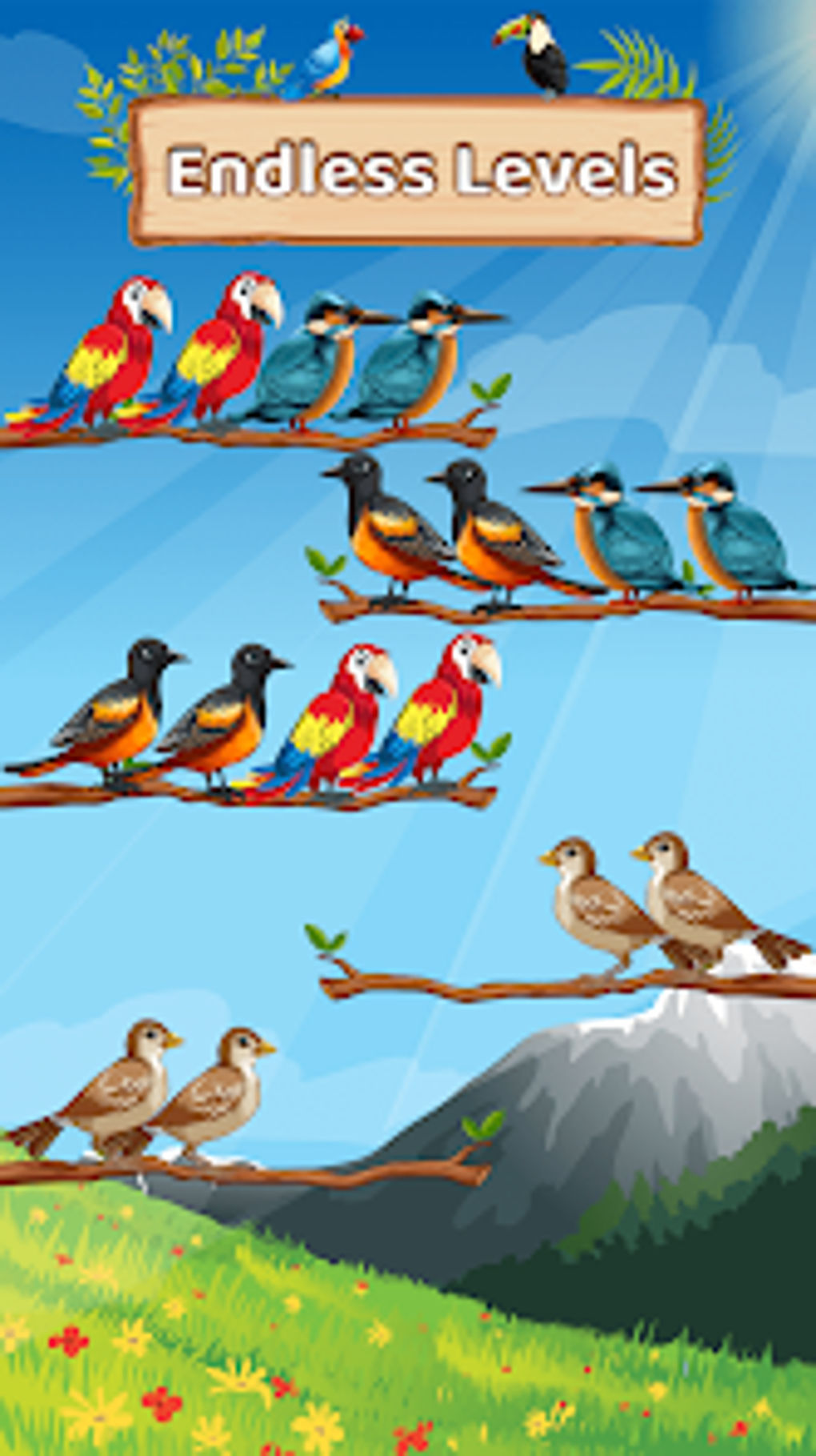 Bird Sort Color Puzzle Game для Android — Скачать