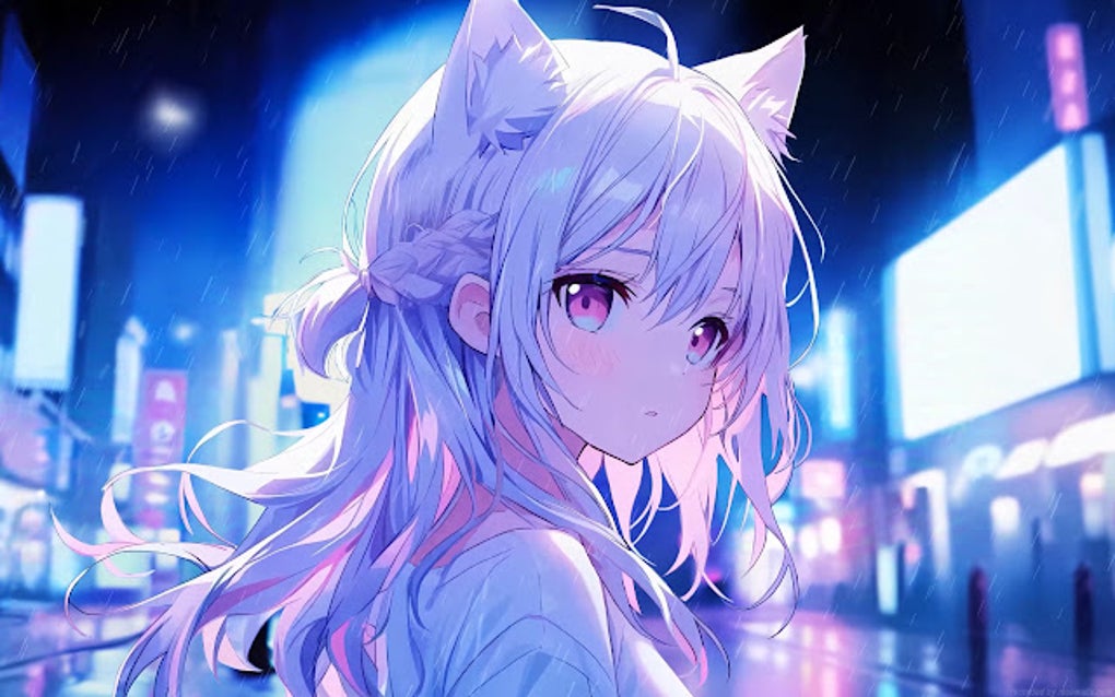 Neko Anime Girl In The Rain Live Wallpaper para Google Chrome ...