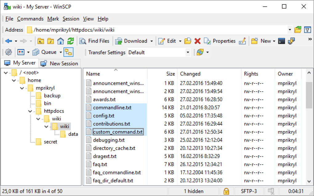 Winscp para os x synchronized browsing winscp connection