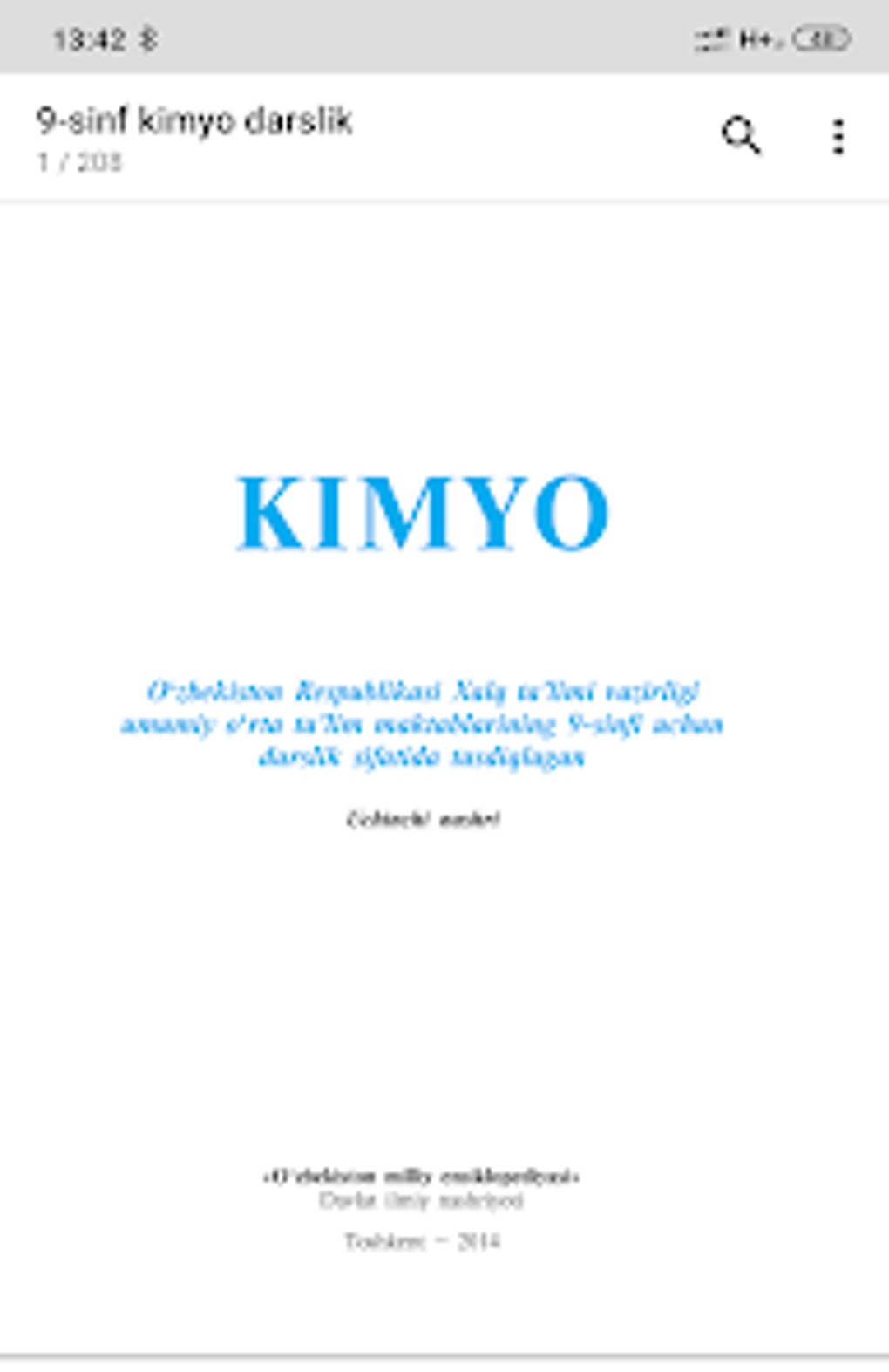 kimyo 9 sinf kitob