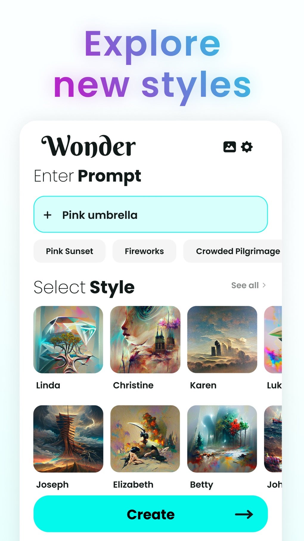 Wonder - AI Art Generator para iPhone - Download