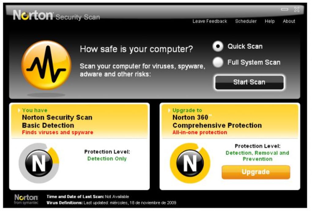 norton security scan wont uninstall