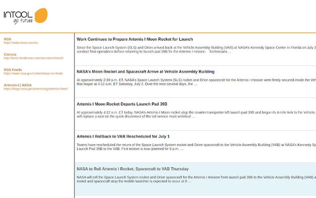 Intool RSS Feeder для Google Chrome - Расширение Скачать
