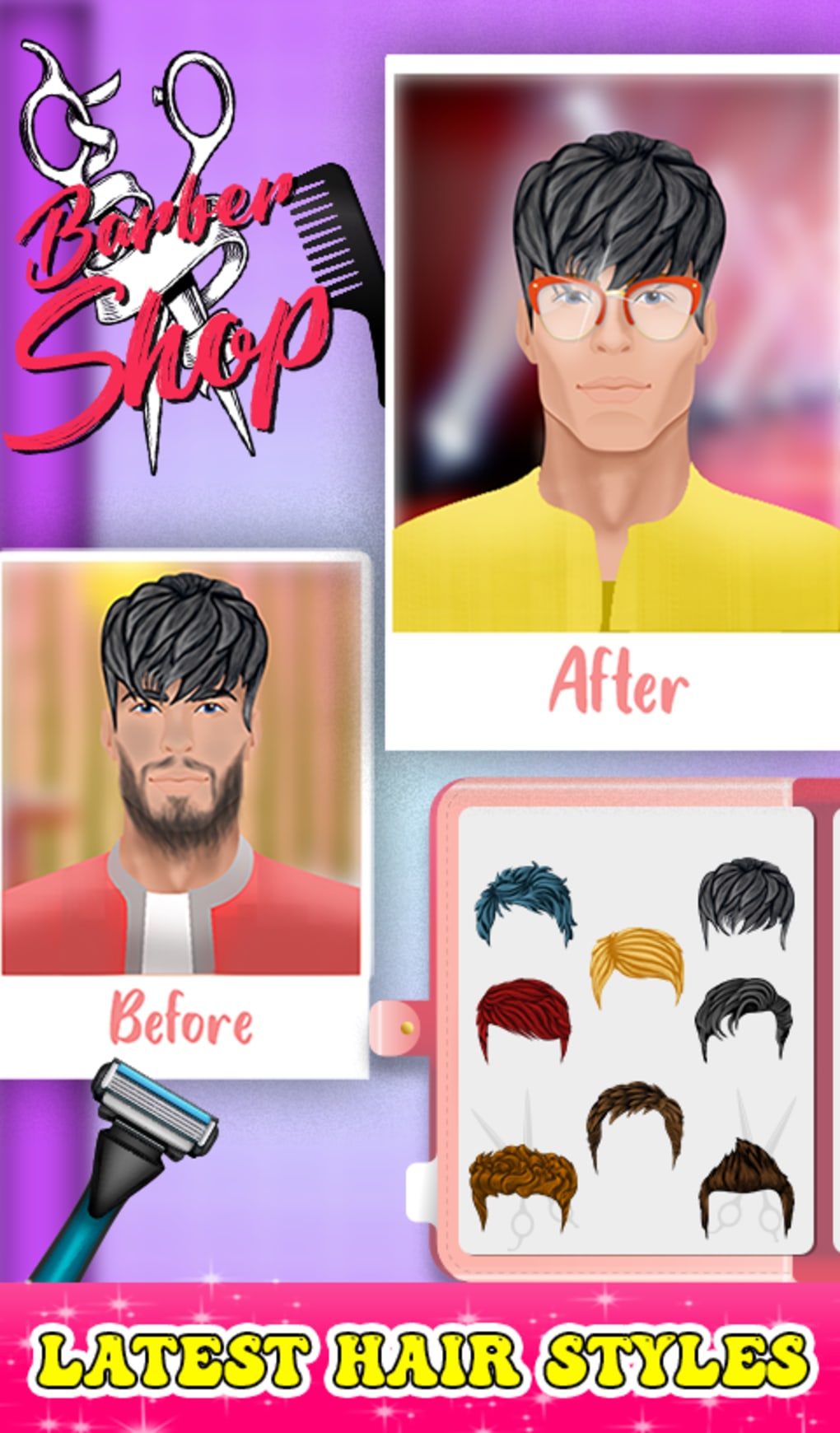 hair salon boys games screenshot