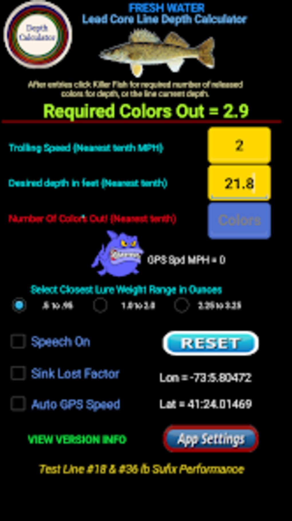Lead Core Depth Calculator for Android - Download