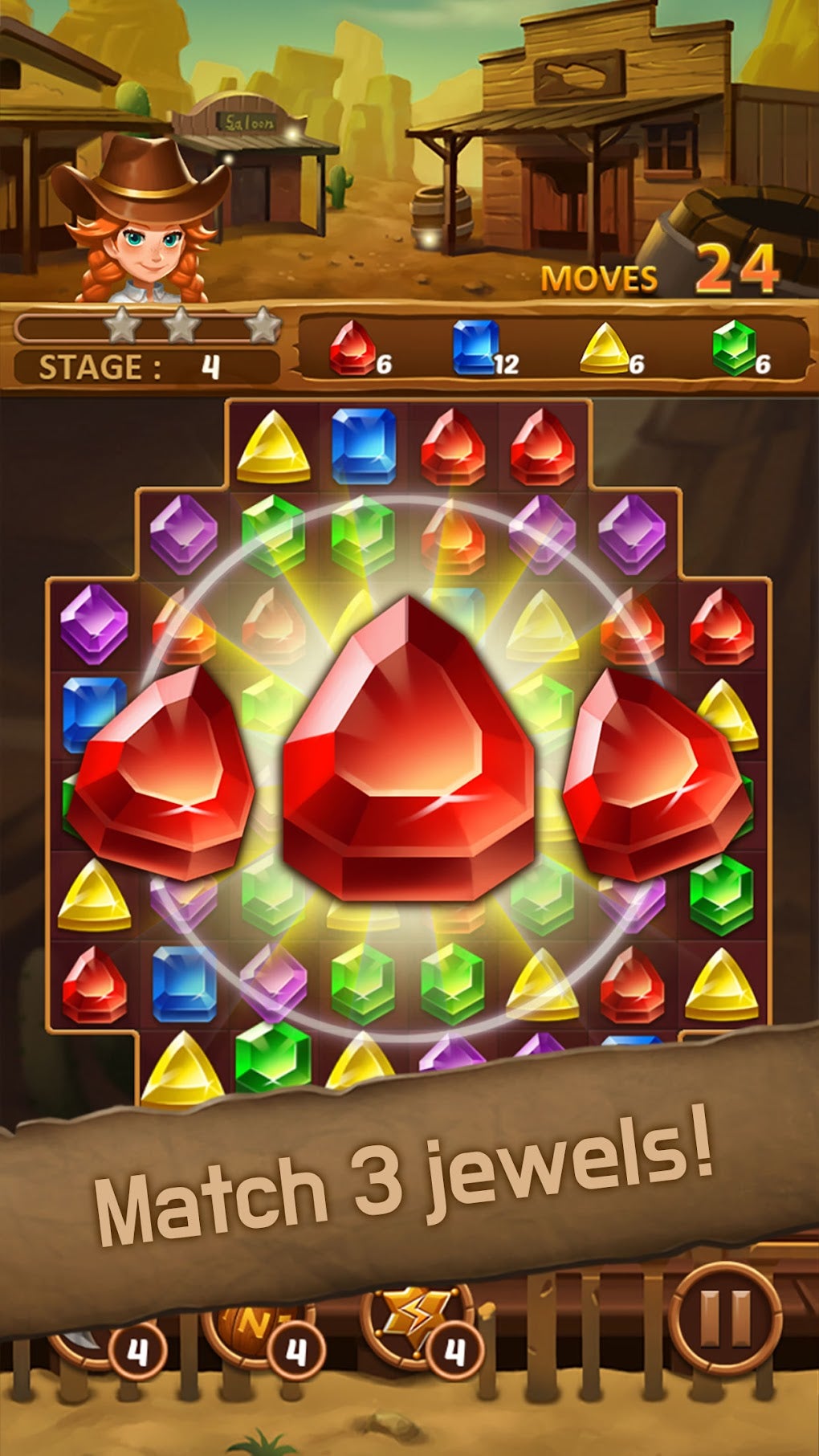 Jewels Westland: Match3 Puzzle для Android — Скачать