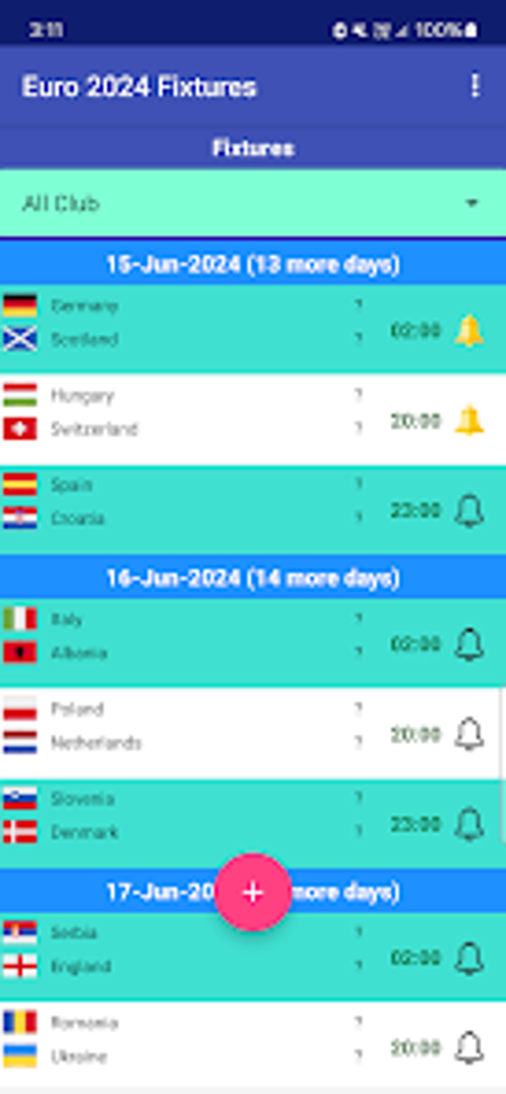 Euro 2024 Fixtures para Android Download