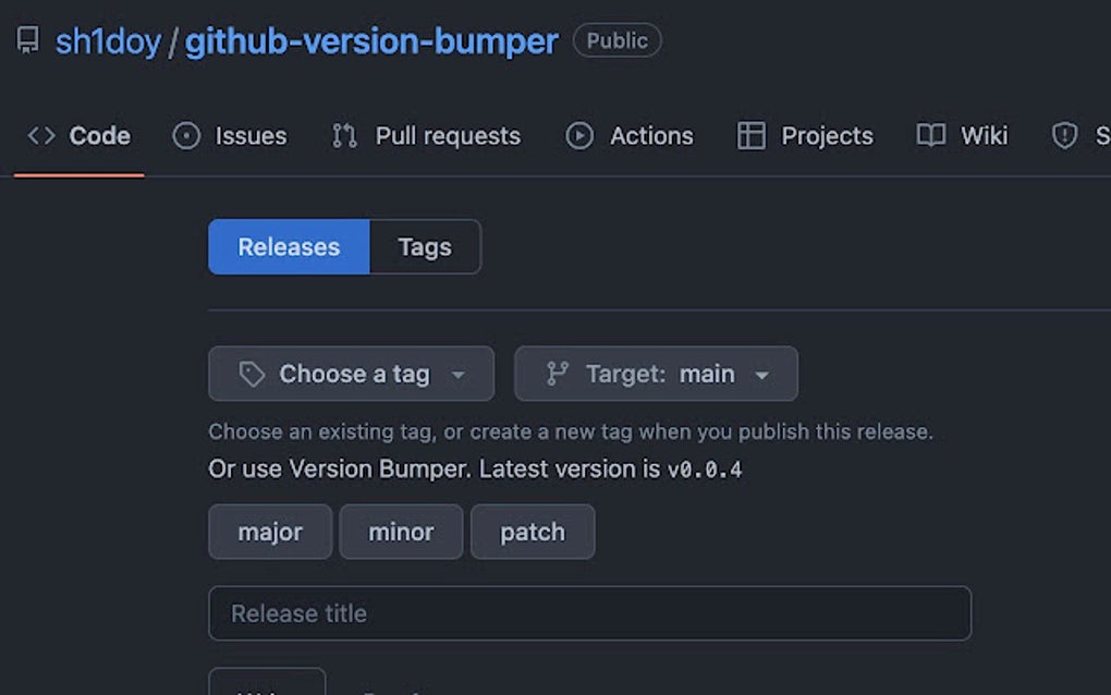 GitHub Release Tag Version Bumper for Google Chrome - Extension Download
