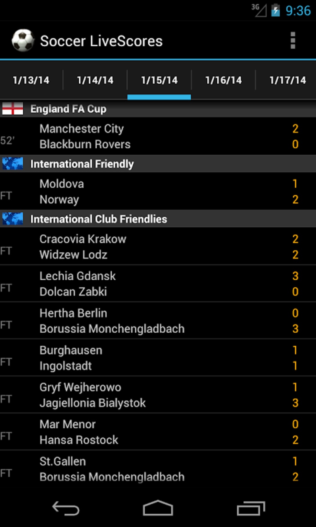 Soccer LiveScores APK لنظام Android