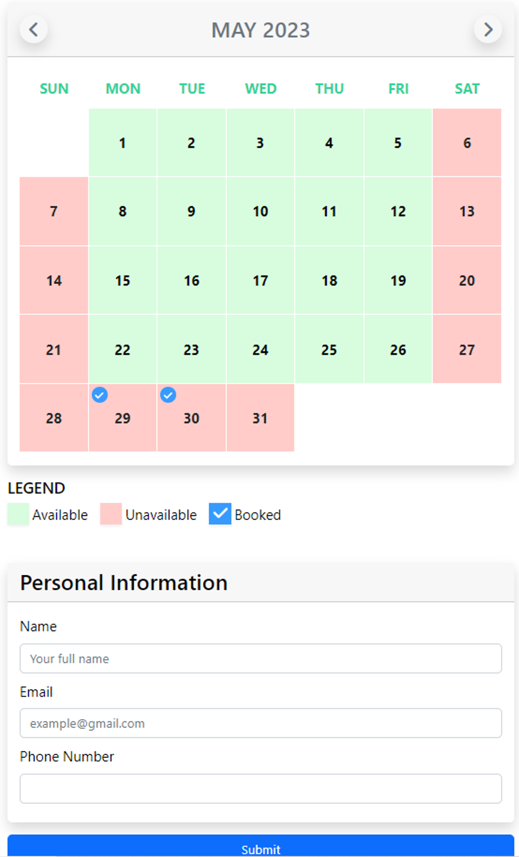 Booking Calendar and Notification for WordPress Download Booking Calendar and Notification for WordPress Download