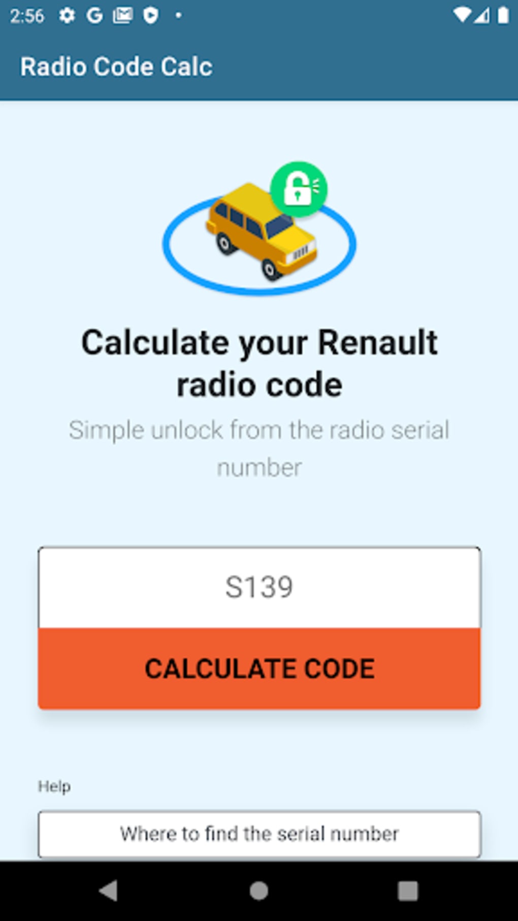 Renault Radio Code Generator for Android - Download