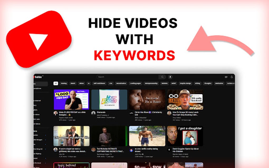 YouTube Keyword Blocker สำหรับ Google Chrome - ส่วนขยาย ดาวน์โหลด