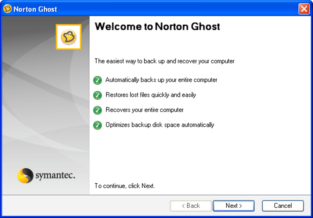 norton ghost windows xp