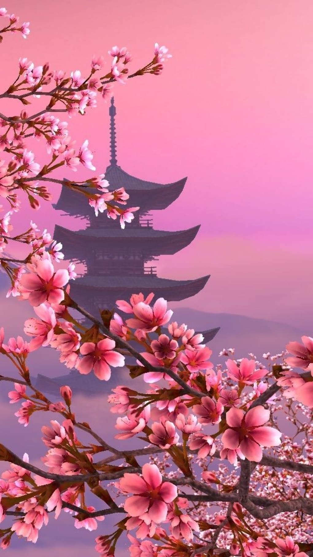Cherry Blossom Japanese Castle Mount Fuji 4K Wallpaper iPhone HD Phone  #8910f