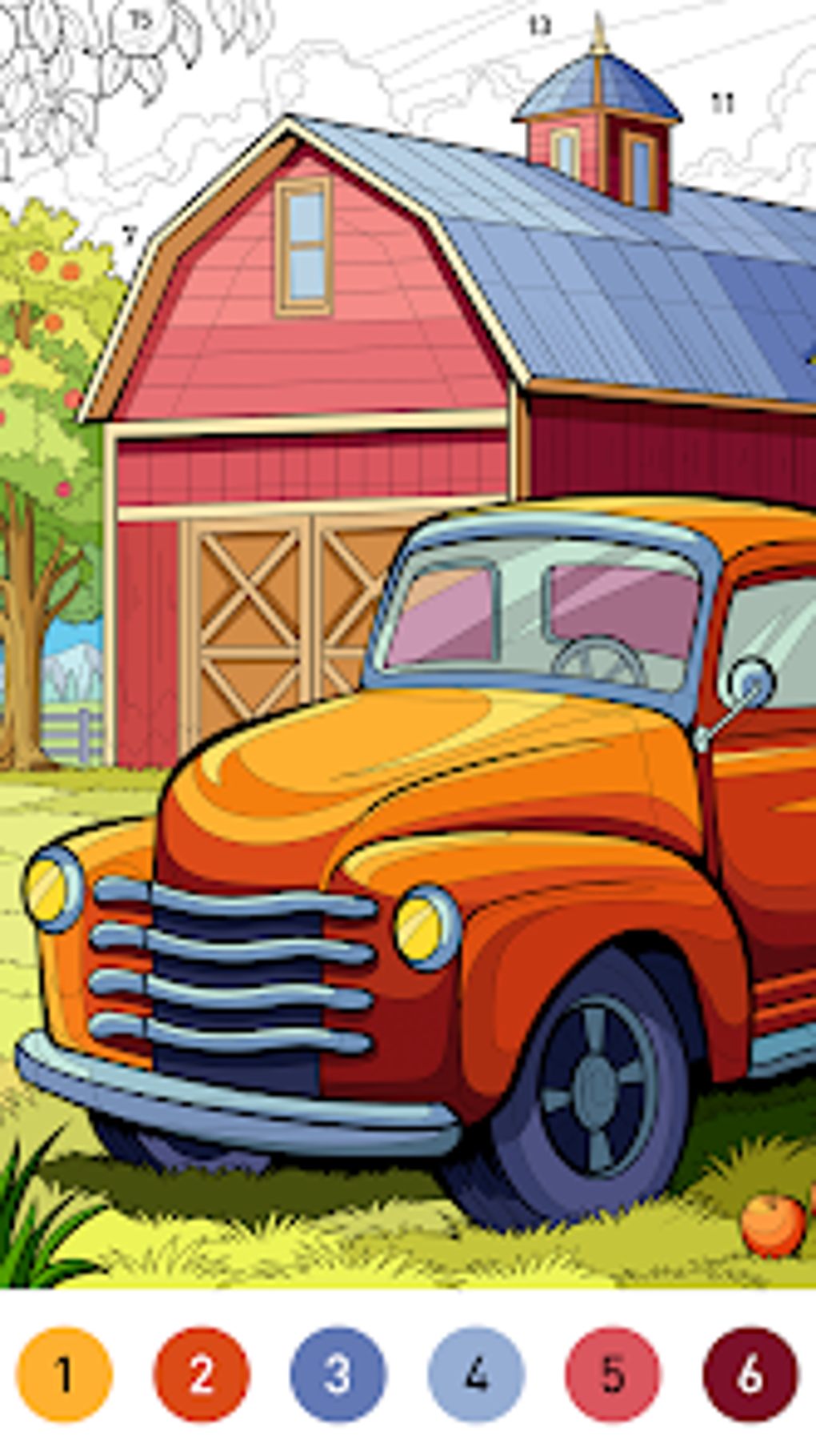 Android farm color by number game 