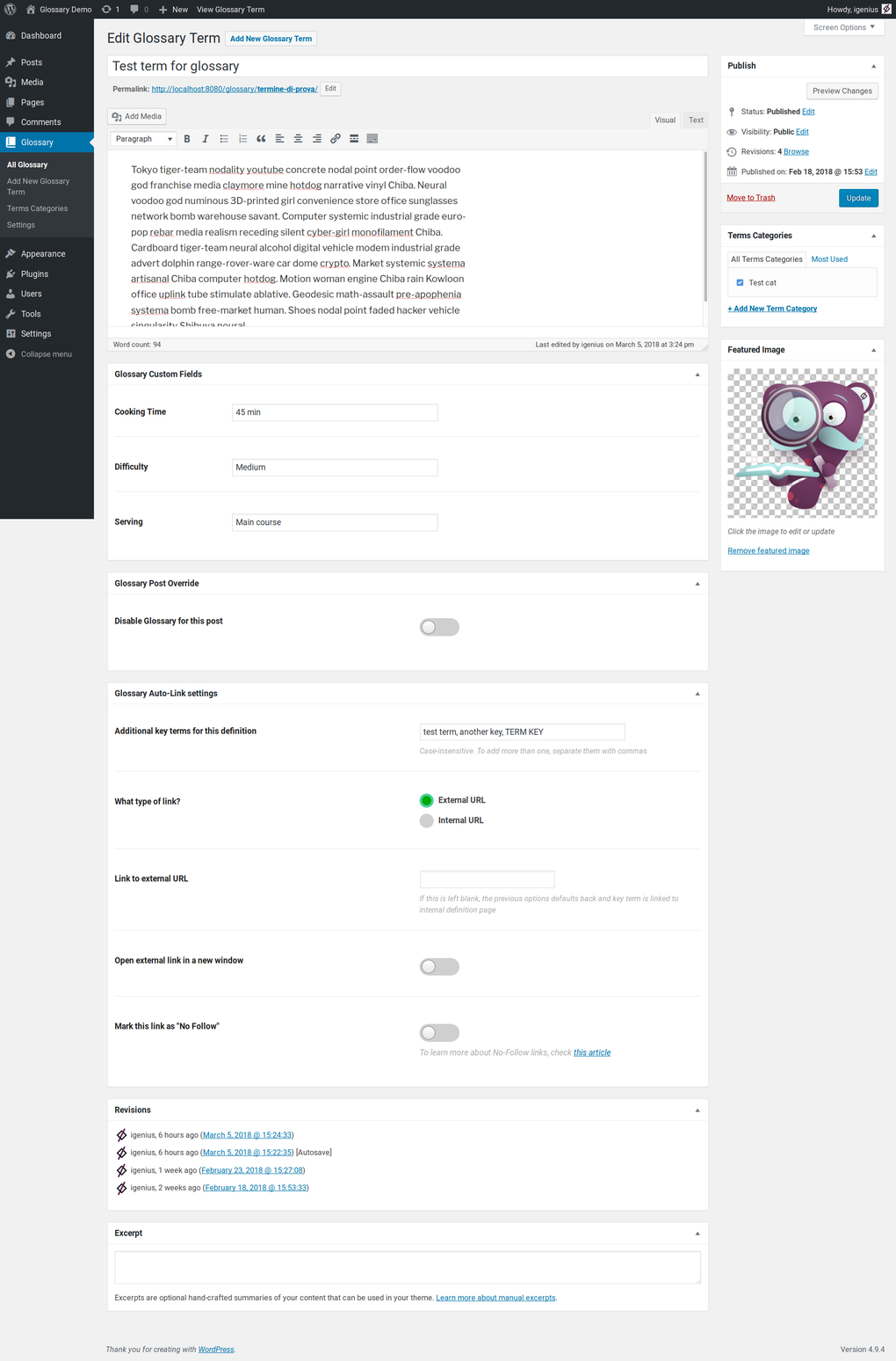 Glossary For WordPress Download
